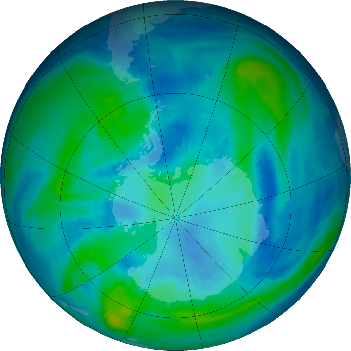 Antarctic ozone map for 17 April 1998